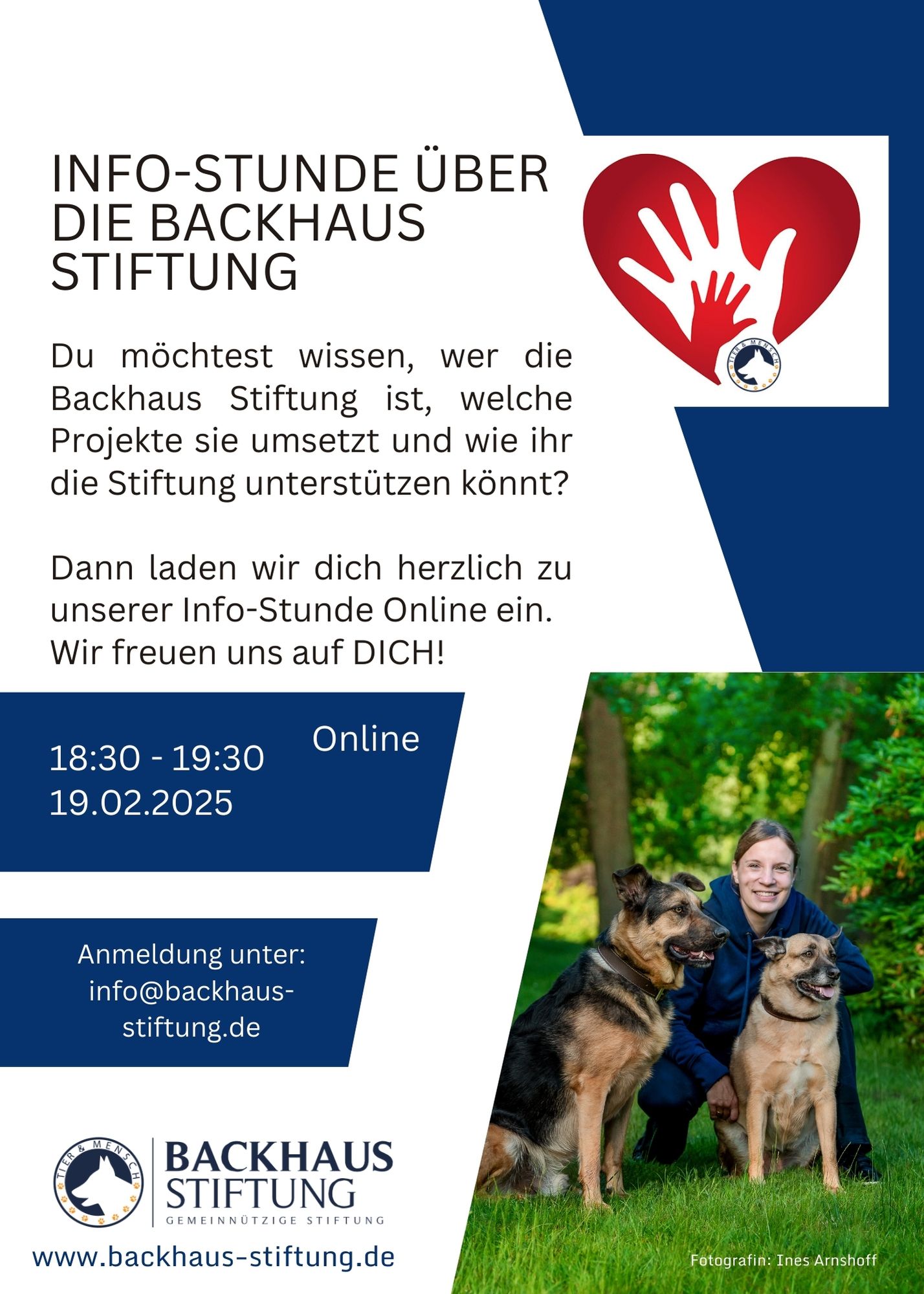 Einladung zur Info-Stunde über die Backhaus Stiftung ❤️