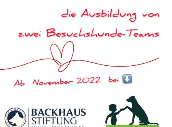 Backhaus Stiftung fördert und finanziert die Ausbildung für Besuchshunde